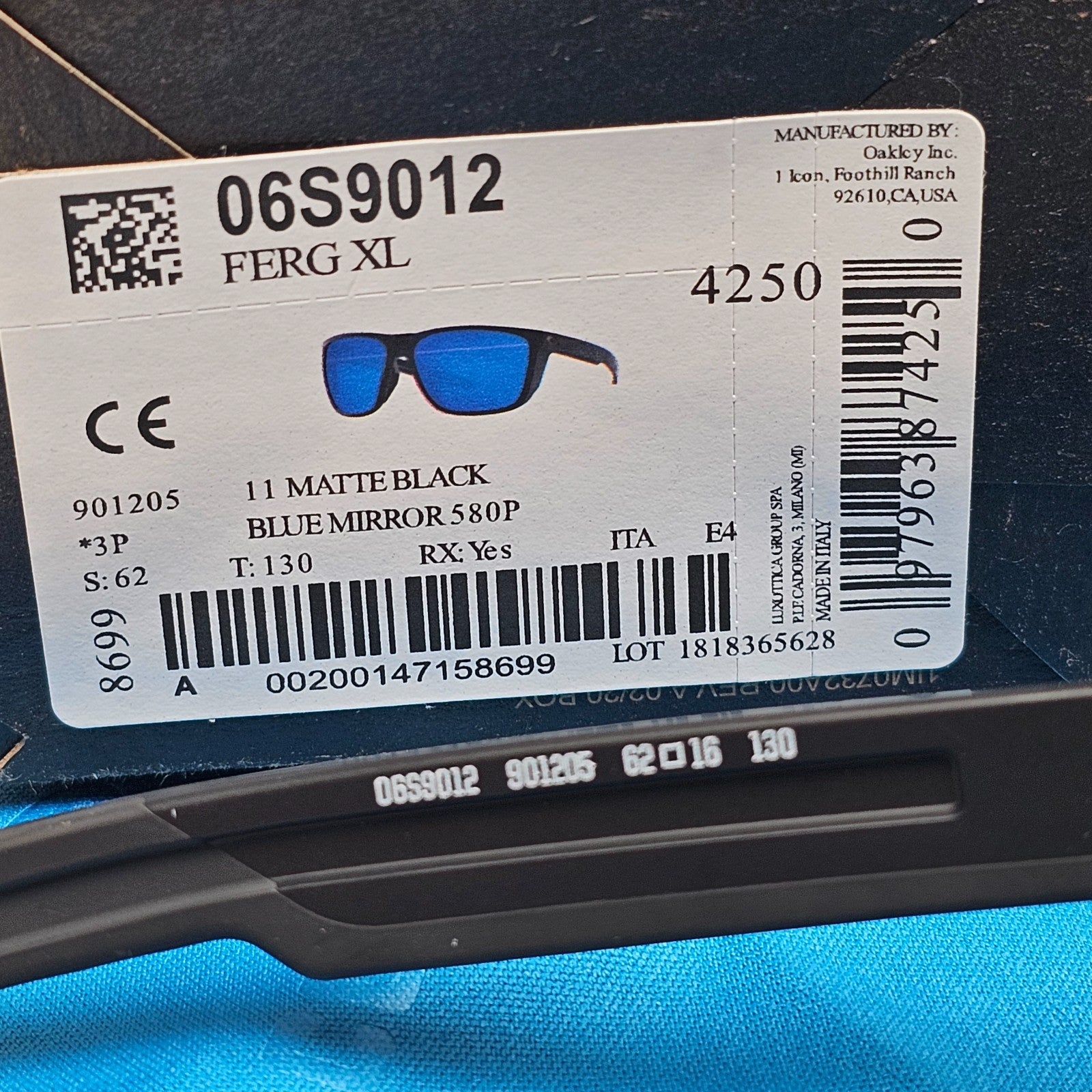Costa Del Mar Sunglasses Ferg XL Polarized Blue 580P Mirror Black B06S9012 05
