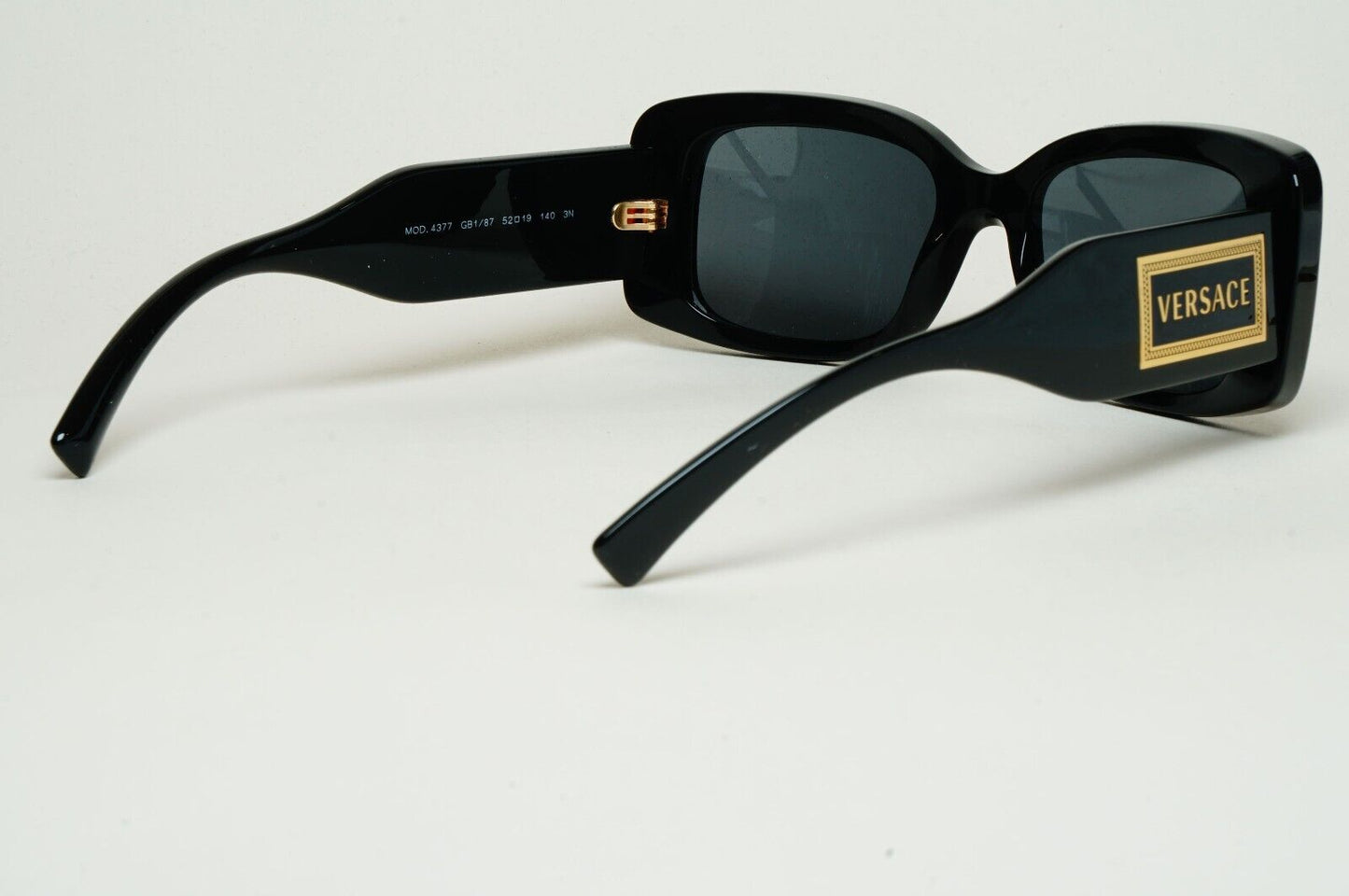Versace Sunglasses Black Gold Square Dark Grey MOD VE 4377 GB1/87 52mm