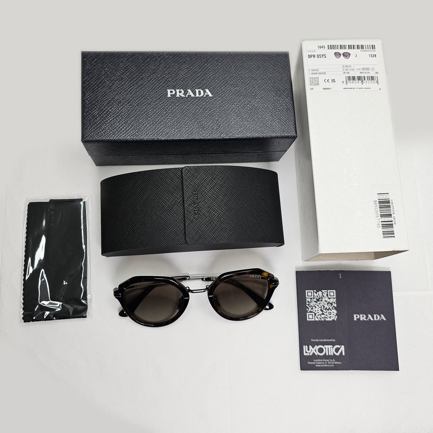 Prada Sunglasses Brown Tortoise Gradient Square PR05YS SPR 05Y 2AU-1X1 50mm