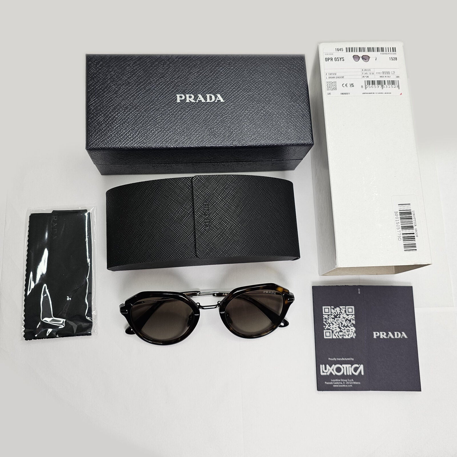 Prada Sunglasses Brown Tortoise Gradient Square PR05YS SPR 05Y 2AU-1X1 50mm