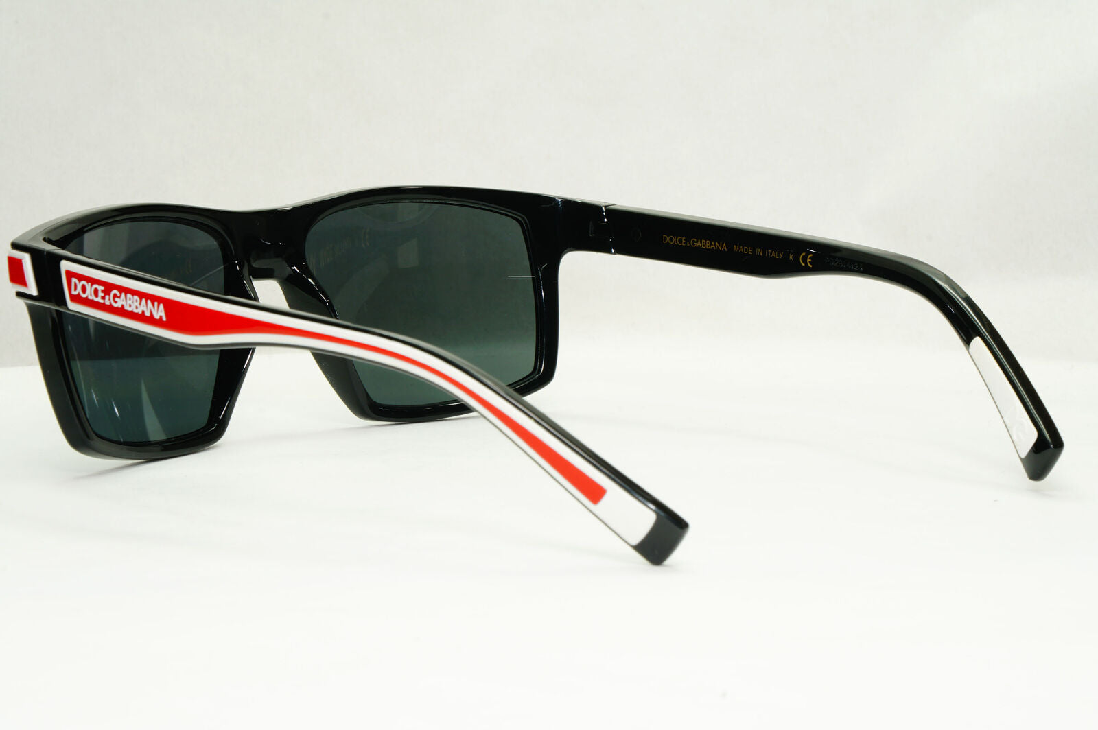 Dolce & Gabbana Sunglasses Black Grey Mirror Red White Square D&G DG 6160 501/6G
