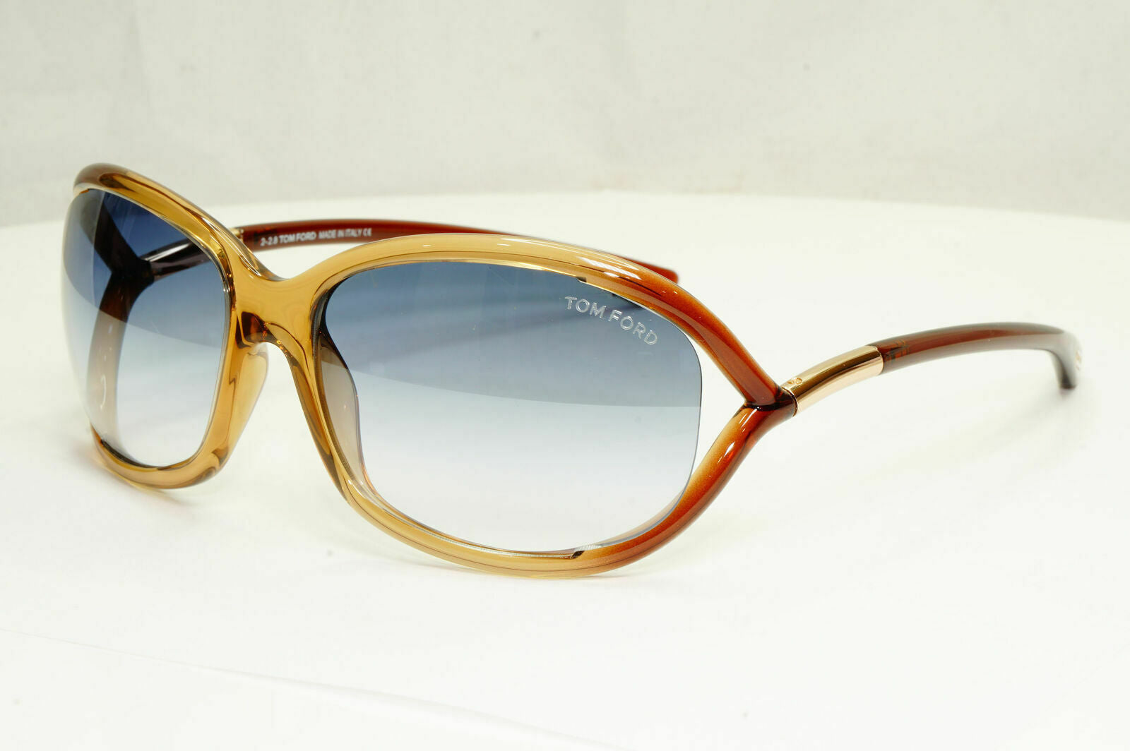 Tom Ford Jennifer Sunglasses Blue Gradient Brown Honey Gold TF8 45P FT 0008