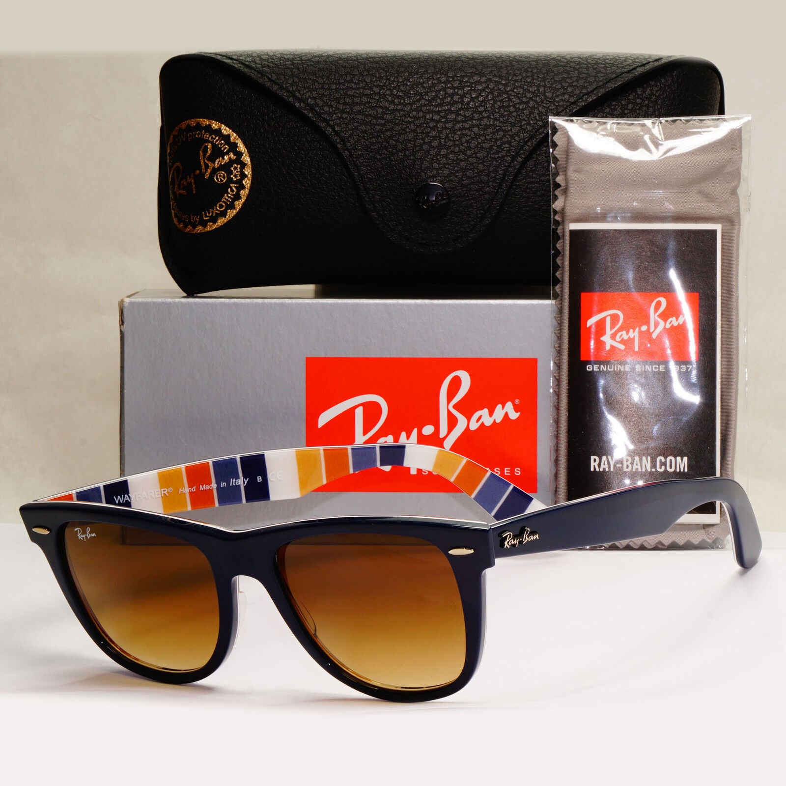 Ray-Ban Sunglasses Wayfarer Large Dark Blue Gradient Brown RB 2140 1320/85 54mm