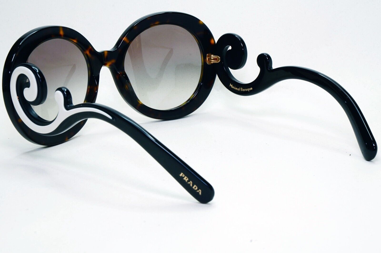 Prada Sunglasses Baroque Swirl Brown White Round PR08TS SPR 08T 2AU-0A7 301024