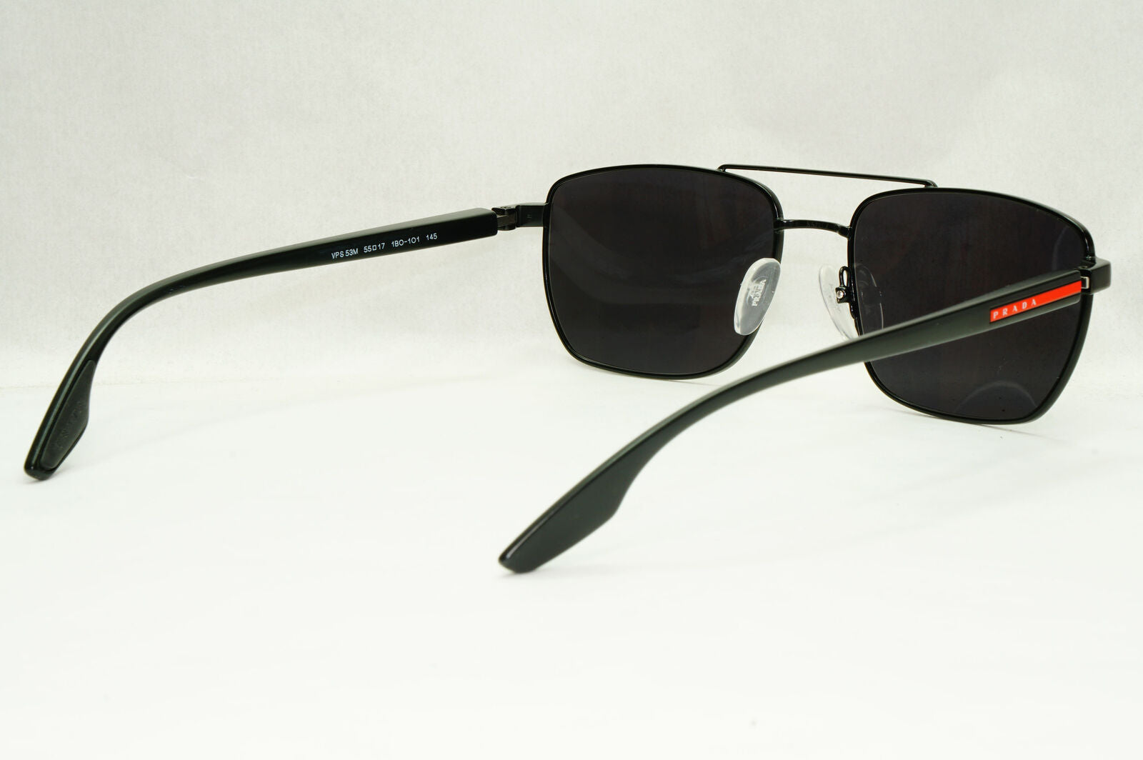 Prada Sunglasses Black Square Pilot Metal Mens PR53MV VPS 53M 1BO-1O1 55mm