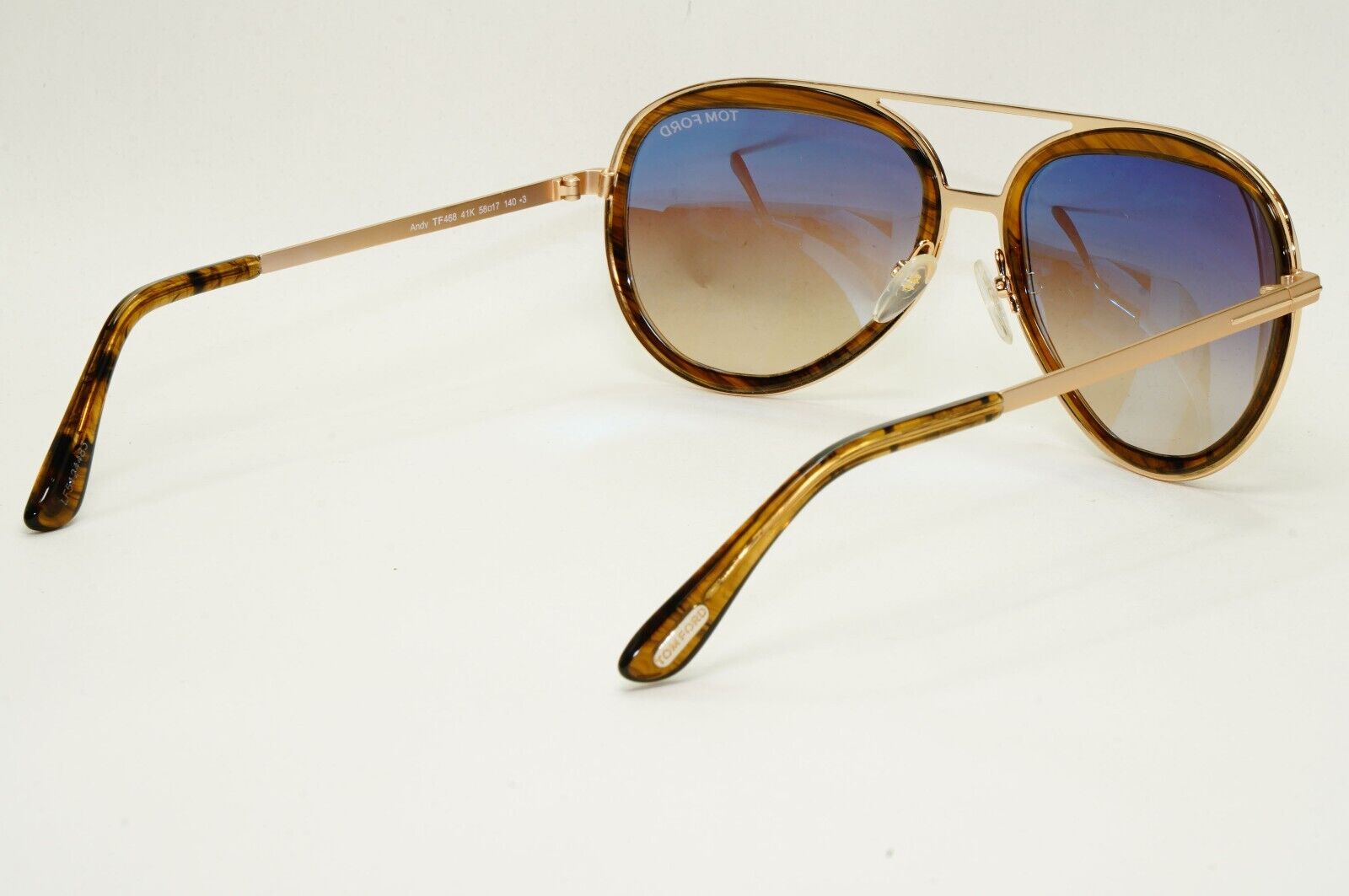 Tom Ford Sunglasses Andy Gold Brown Gradient Pilot FT0468 TF 468 41K 58mm