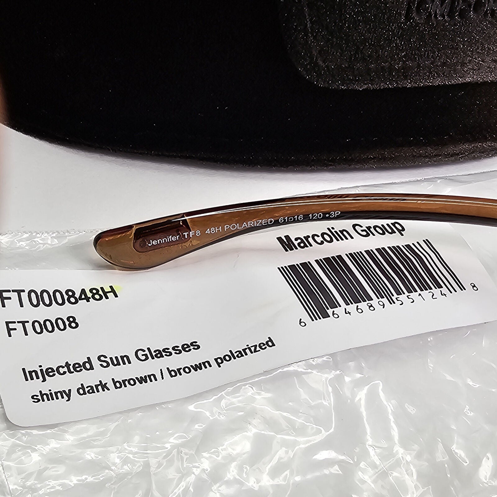 Tom Ford Sunglasses Jennifer Polarized Brown Gold Wrap FT0008 TF 8 48H [Z]