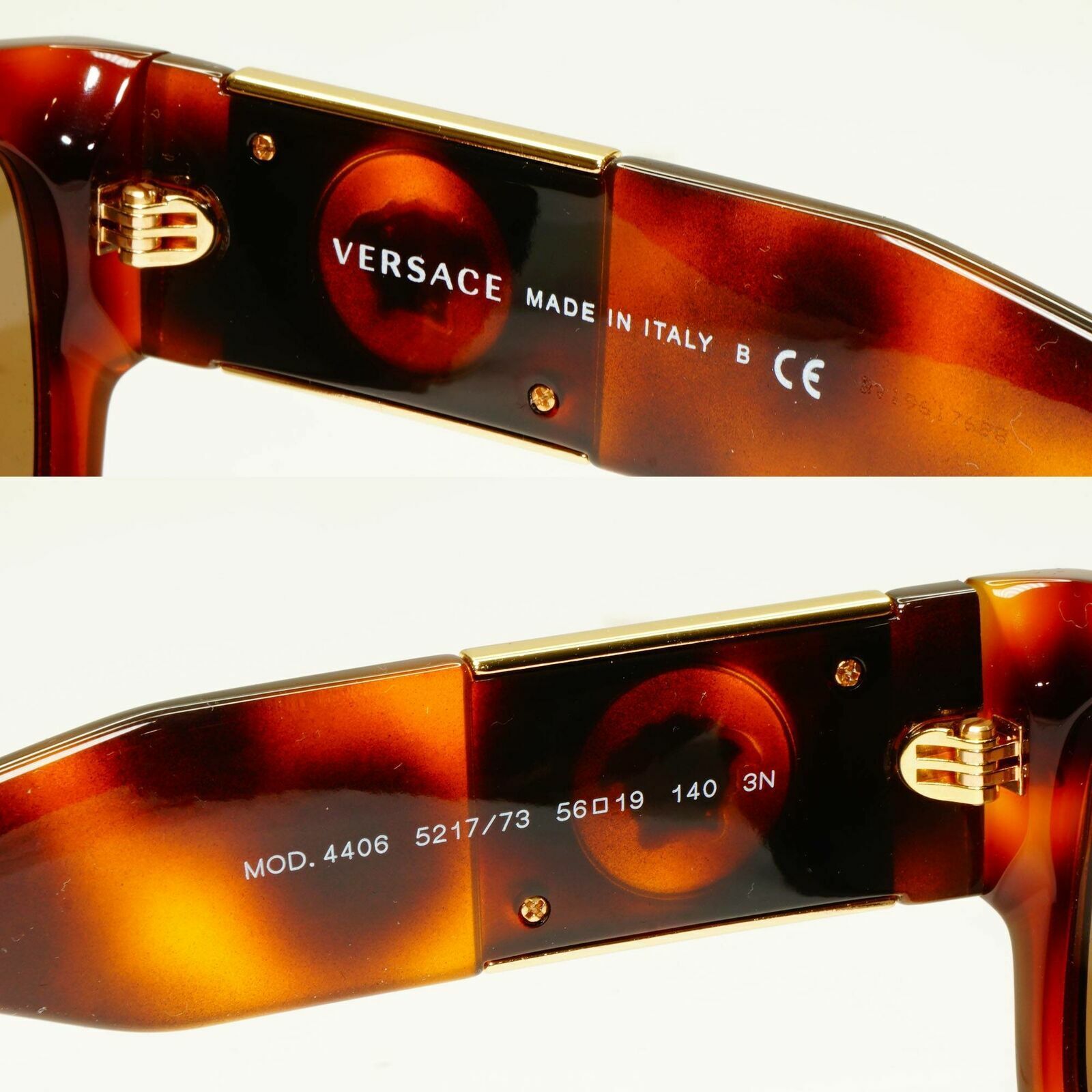 Versace Sunglasses Gold Medusa Large Brown Havana Tortoise Mens 4406 5217/73