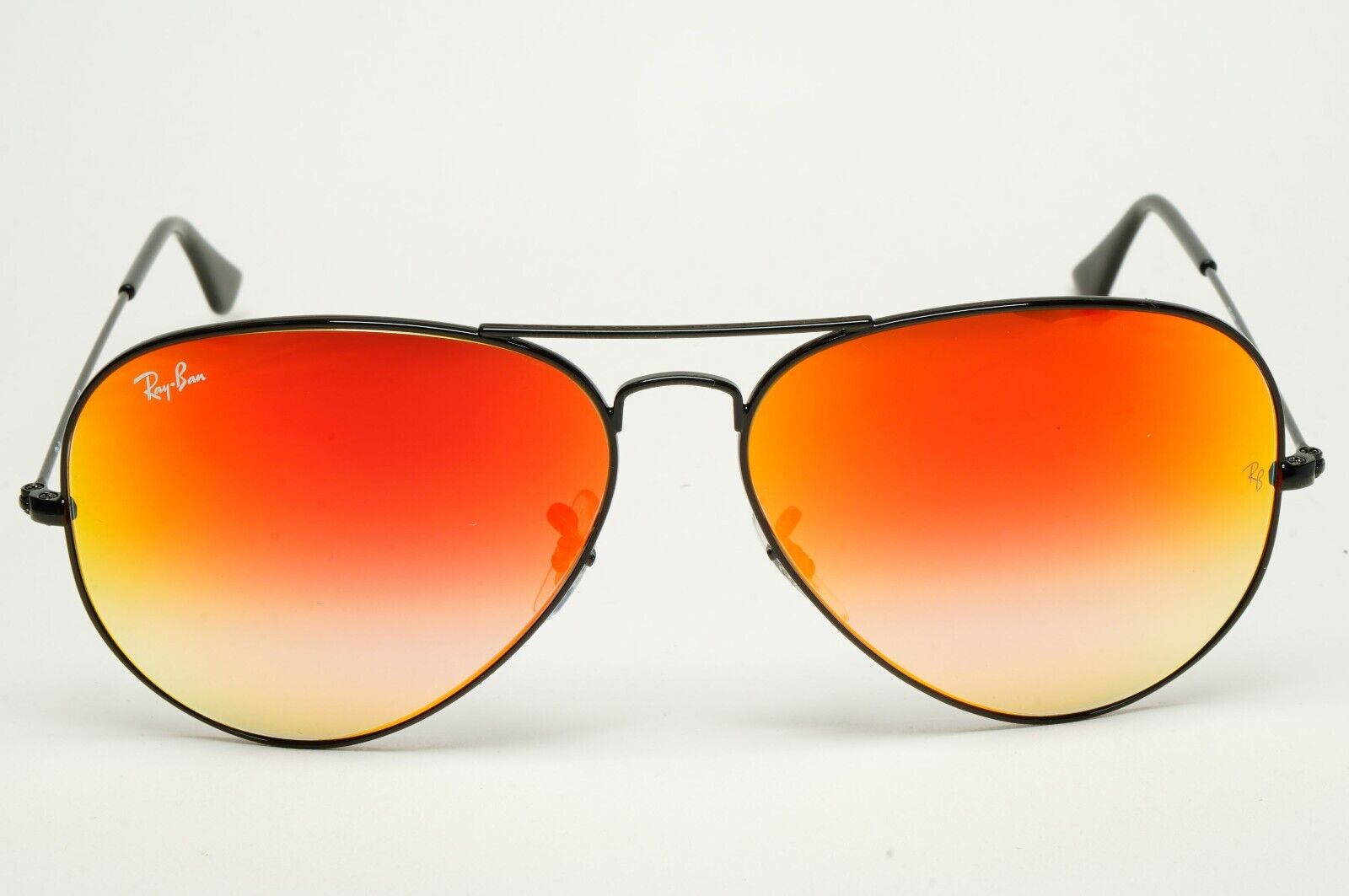 Ray-Ban Sunglasses Aviator Black Orange Mirror Pilot RB 3025 002/4W 62mm