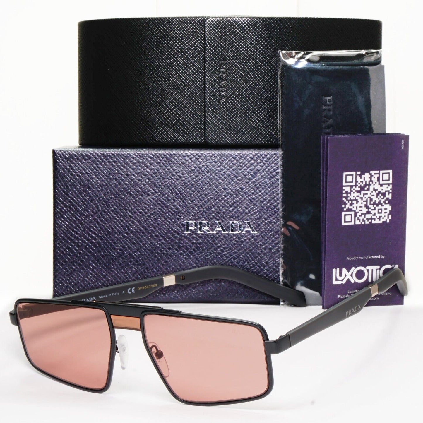 Prada Sunglasses Grey Dark Violet Burgundy Matte PR61WS SPR 61W NAR-08M 57mm