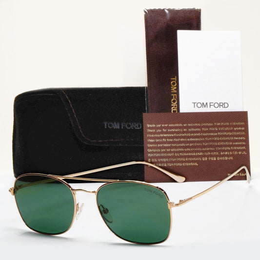 Tom Ford Sunglasses Luca-02 Gold Green Pilot FT0650 TF 650 28N 55mm