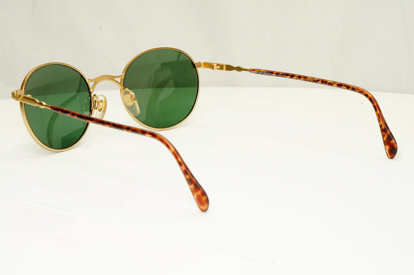 Emporio Armani 1997 Vintage Sunglasses Mens Womens Round Gold Green 059-S 904