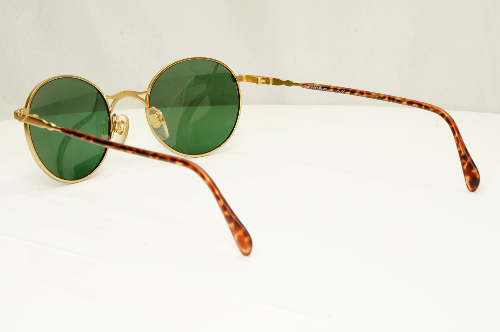 Emporio Armani 1997 Vintage Sunglasses Mens Womens Round Gold Green 059-S 904