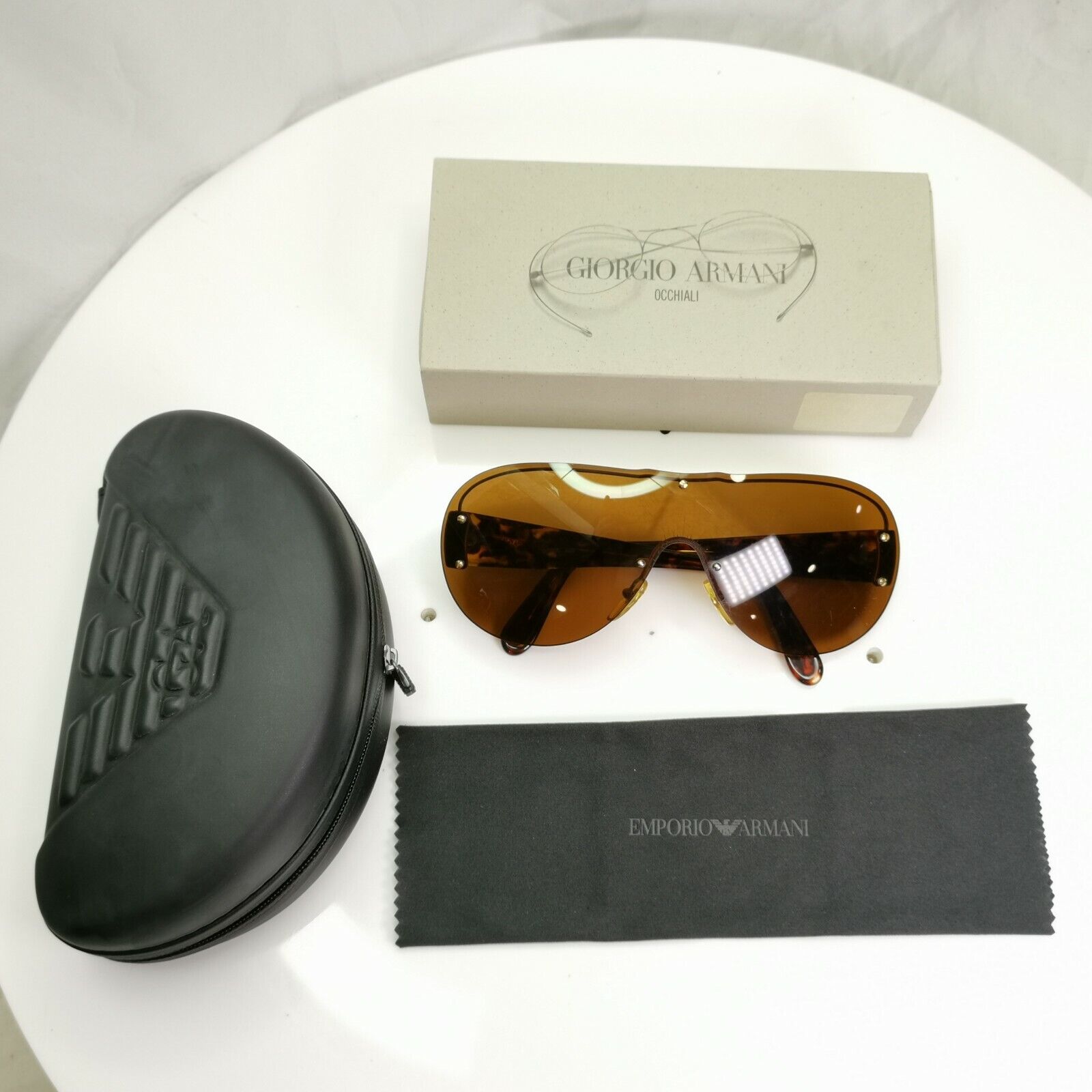 Authentic Giorgio Armani 1997 Vintage Sunglasses Shield Brown Men Women 703 703