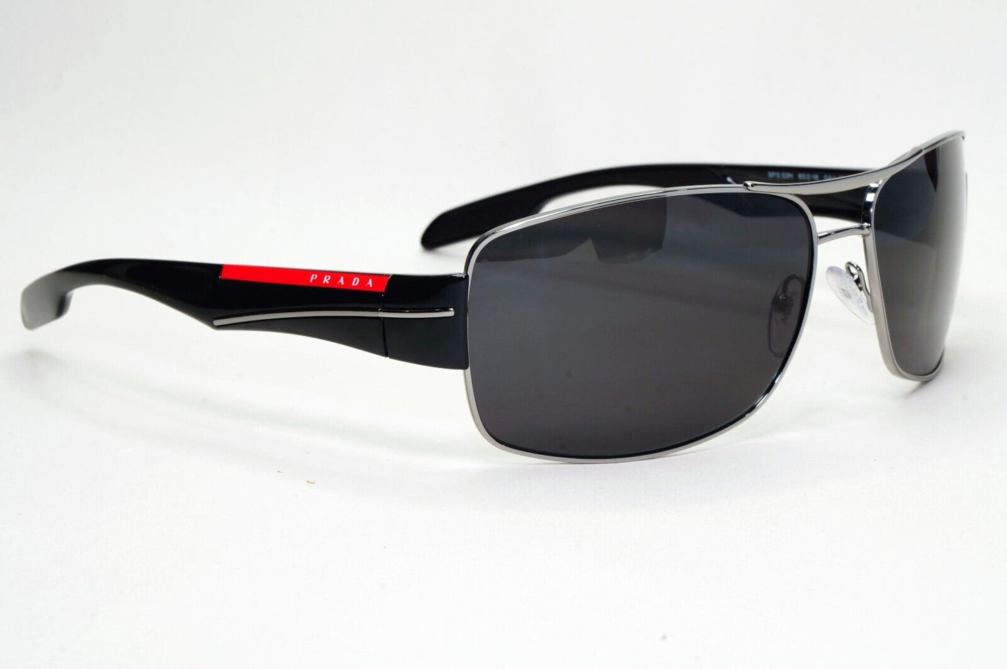 Prada Sunglasses Black Wrap Navigator Square PS53NS SPS 53N 5AV-3M1 65mm 210924