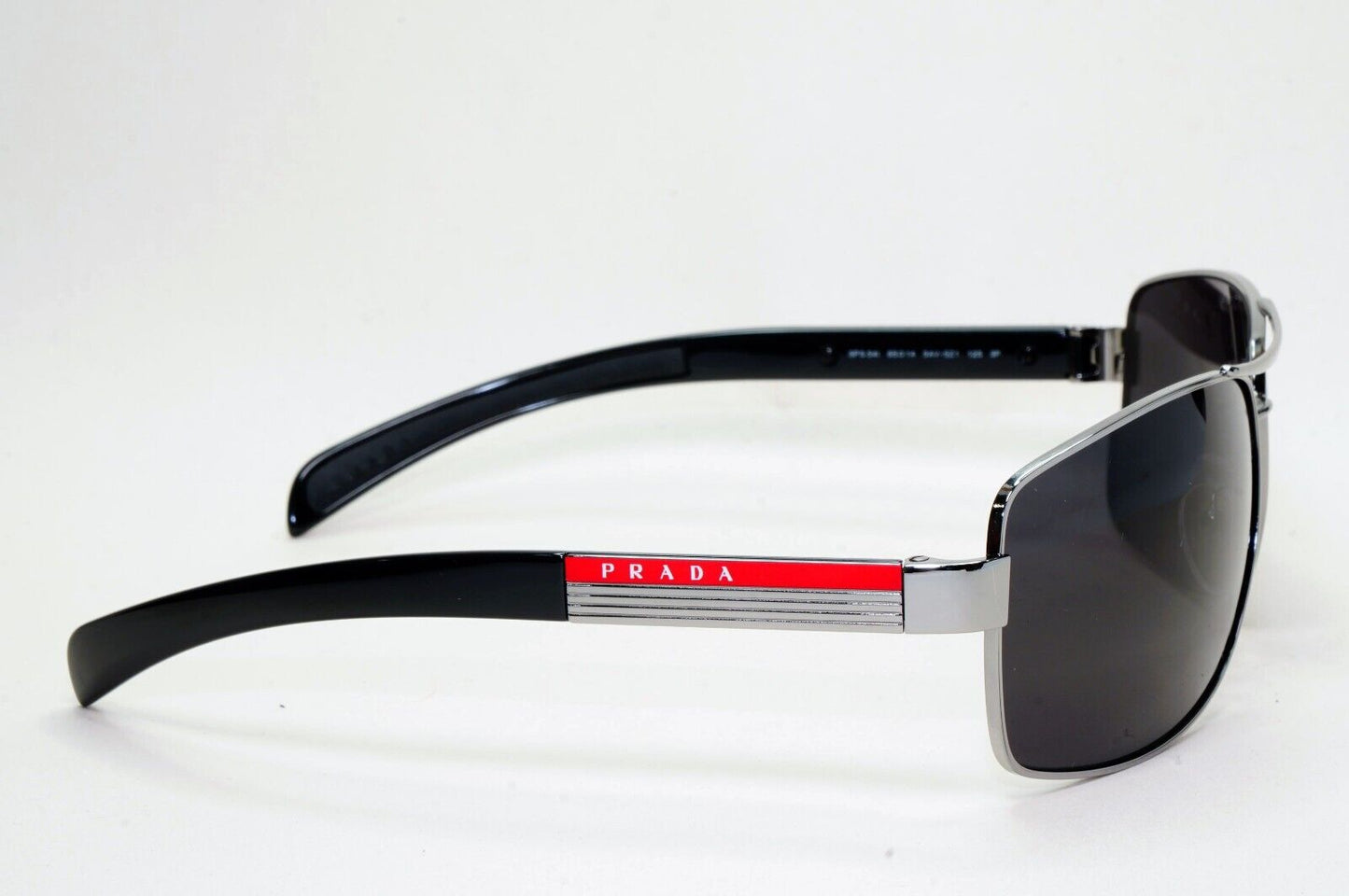 Prada Sunglasses Black Gunmetal Wrap Navigator PS54IS SPS 54I 1AV-5Z1 210924