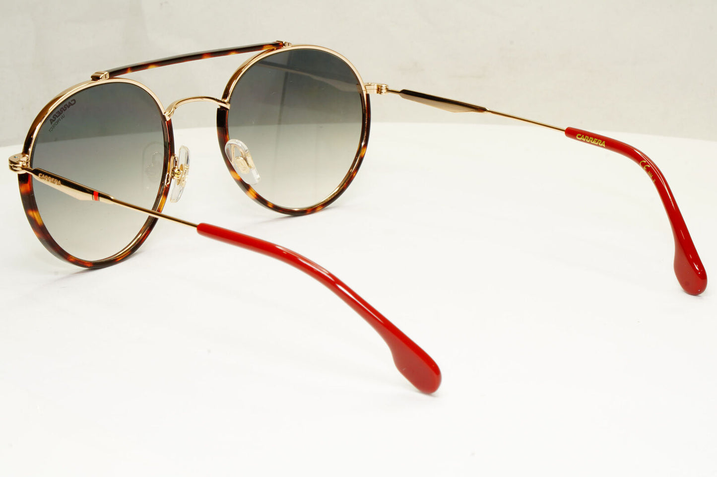 Authentic Carrera Mens Gold Brown Grey Metal Round Sunglasses 208/S AU29K