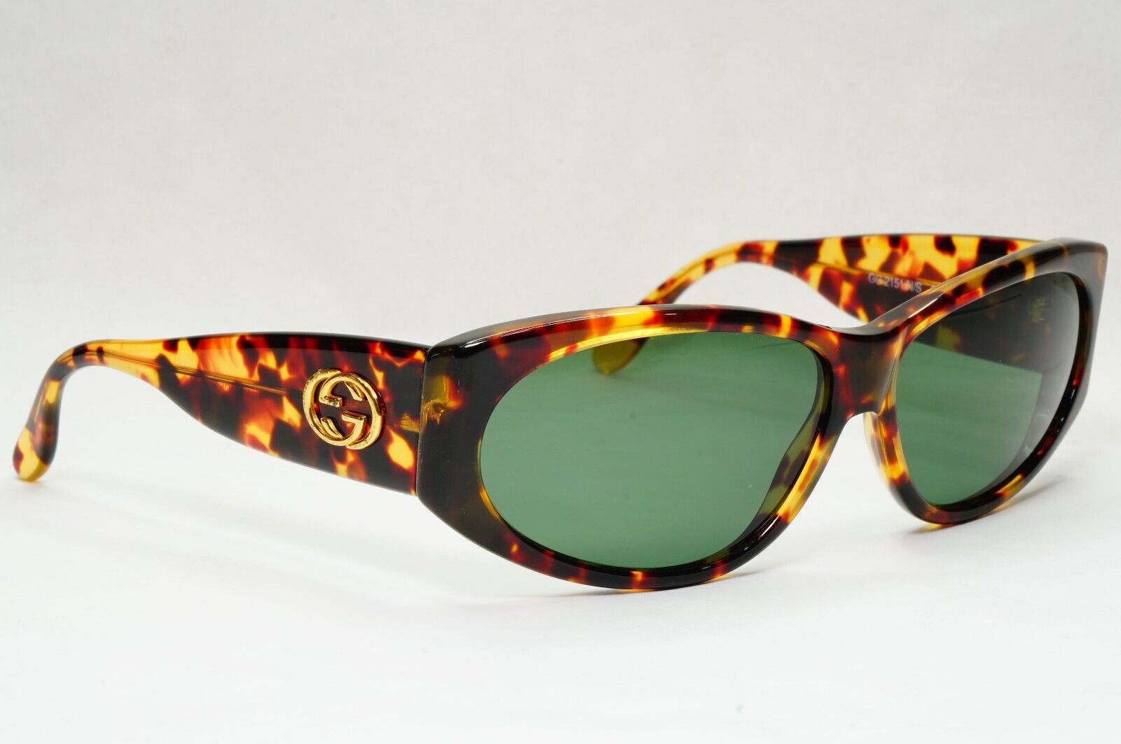 Gucci Sunglasses 1996 Vintage Brown Tortoise Green Unisex GG 2151/N/S 02Y 121223
