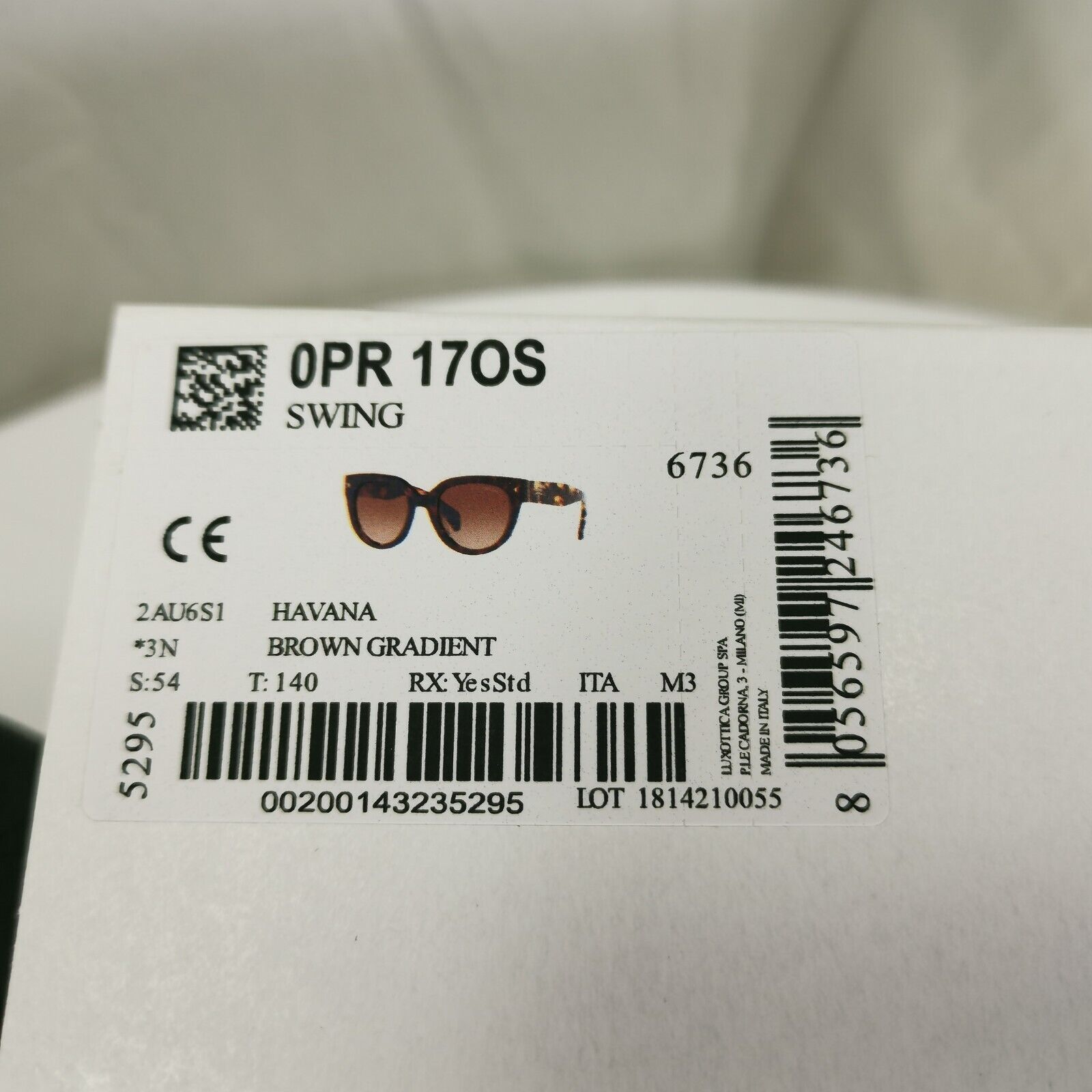 Prada Sunglasses  Brown Tortoise Shell Square Large SPR 17O Swing 2AU-6S1 [A]