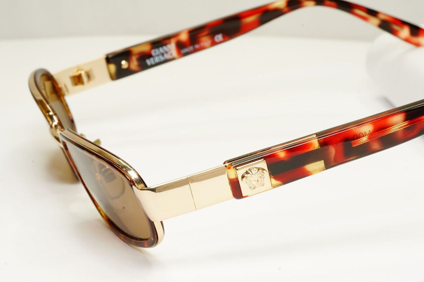 Gianni Versace 1996 Vintage Brown Gold Medusa Metal Sunglasses MOD X29 COL A11