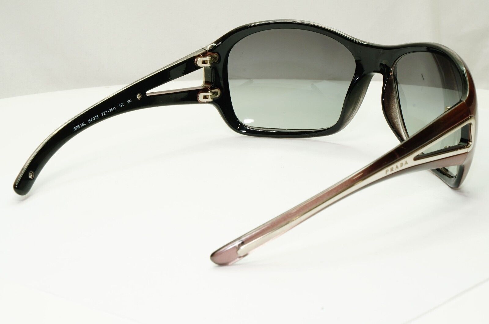 Prada 2010 Metallic Sunglasses Brown Silver Grey Gradient PR15LS SPR 15L 7ZT-3M1