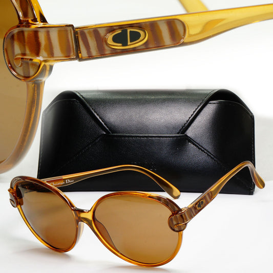 Dior 1990s Vintage Sunglasses Brown Honey Large Square Germany 2206 10 251122