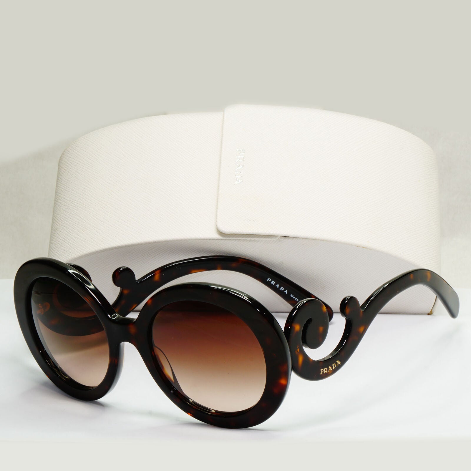 Prada Sunglasses Baroque Swirl Round Brown Tortoise PR27NS SPR 27N 2AU6S1 270124