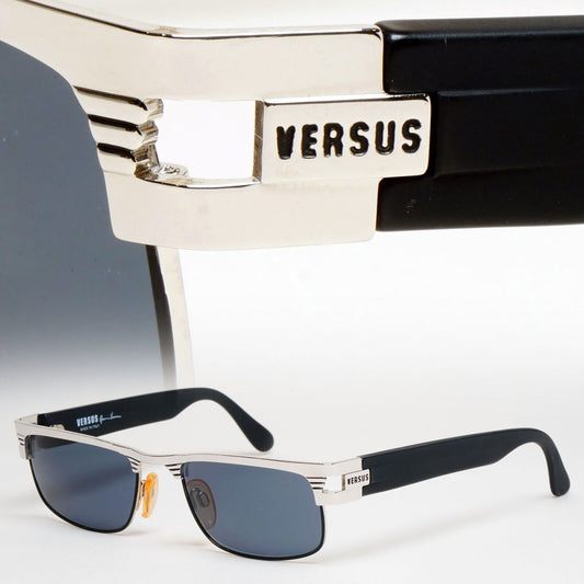 Versus Sunglasses 1996 by Gianni Versace Vintage Silver Black MOD F27 COL 62M