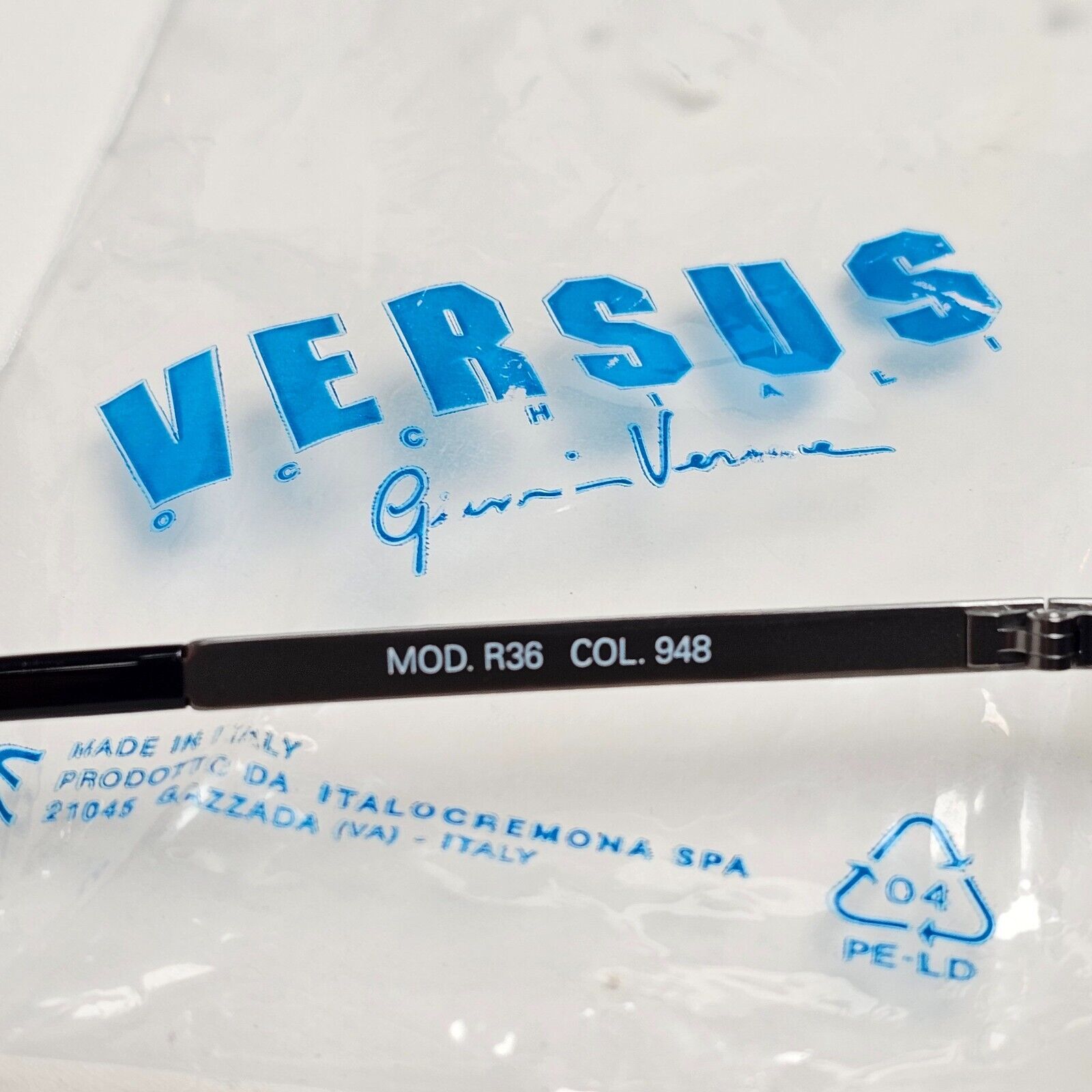 Versus Sunglasses 1996 by Gianni Versace Vintage Gunmetal Blue MOD R36 COL 948
