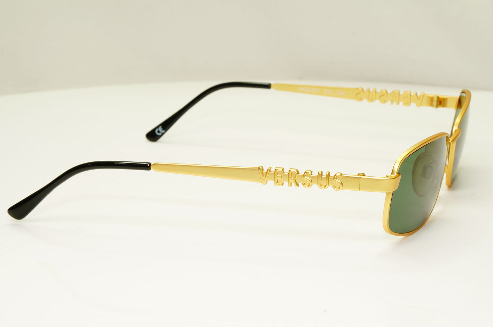Versus 1995 Vintage Gold Green Metal Sunglasses Gianni Versace MOD R27 COL 13M