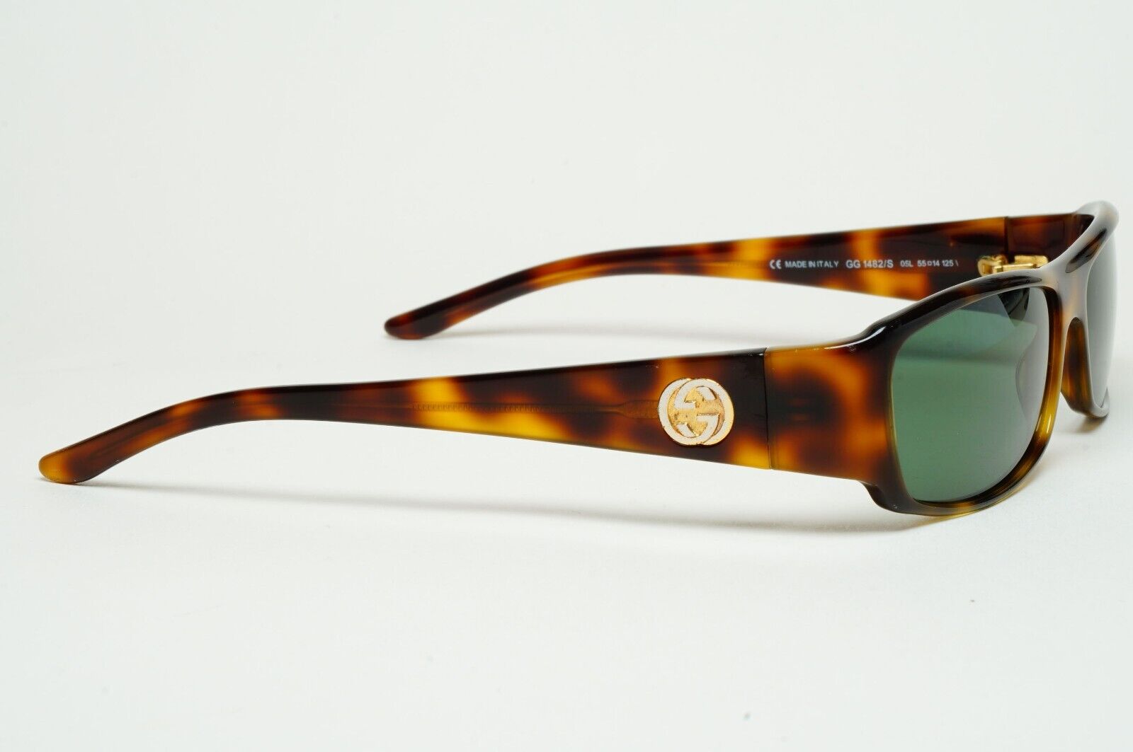 Gucci Sunglasses 1999 Vintage Brown Tortoise Green GG 1482/S 05L 55mm 180125