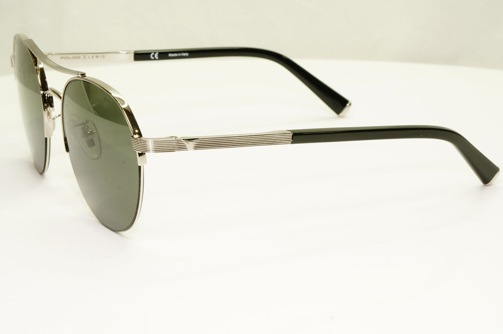 Police Lewis Hamilton F1 Sunglasses Silver Black Green Round 03 SPL A24 COL 0579