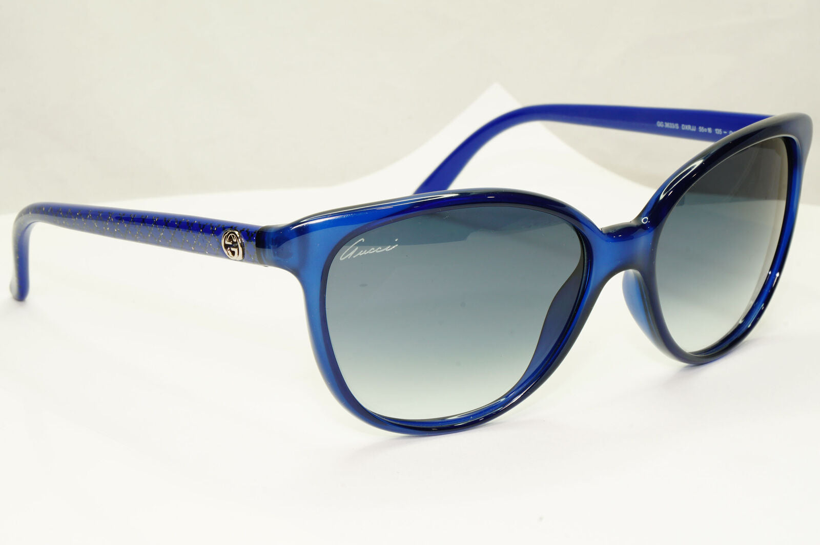 Gucci 2013 Sunglasses Blue Monogram Grey Smoke Gradient Square GG 3633/S DXRJJ