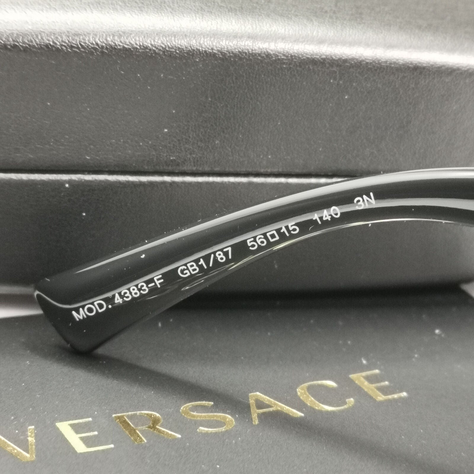 Versace Sunglasses Black Gold V Grey Square MOD VE 4383-F GB1/87 56mm