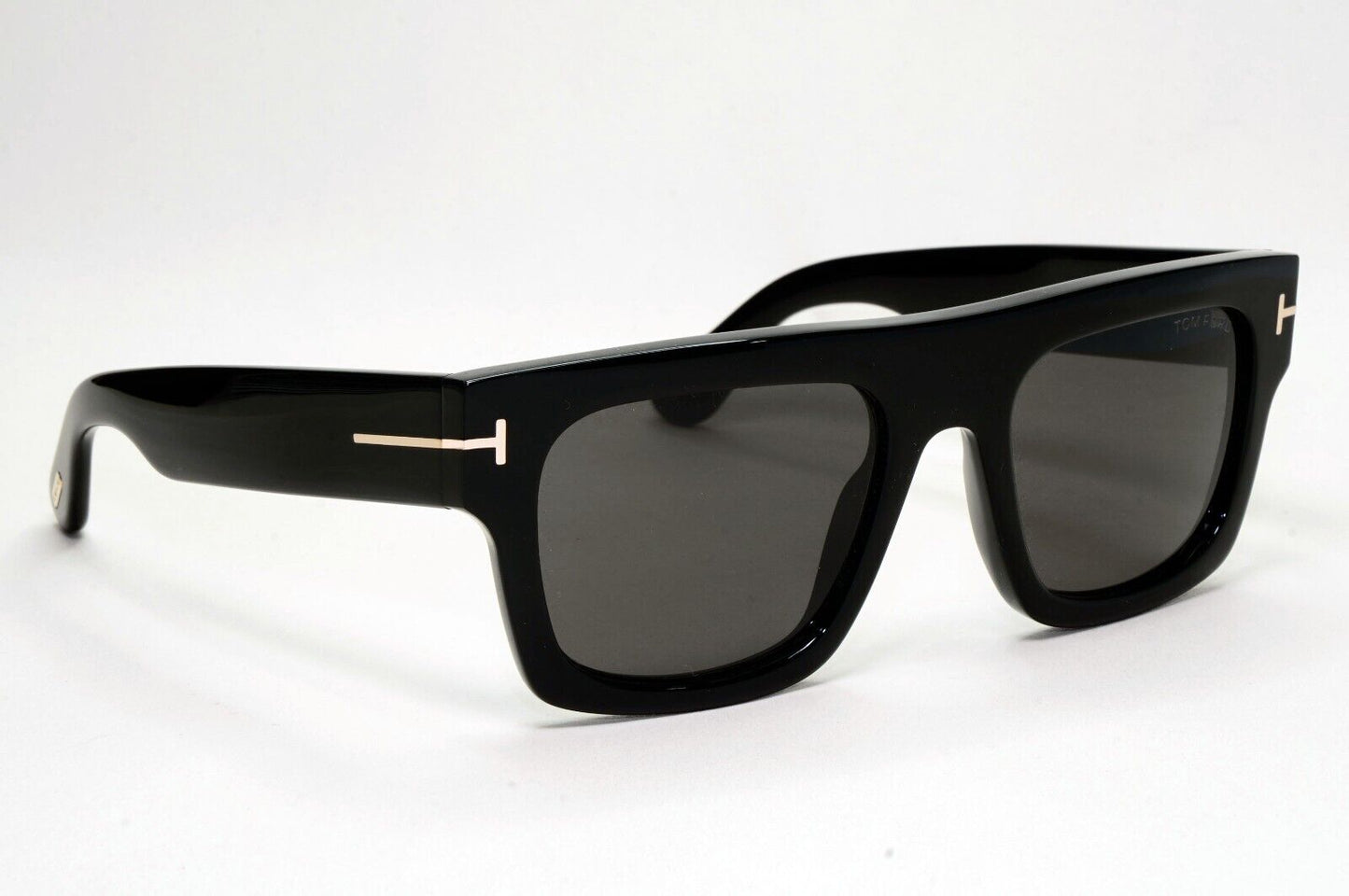 Tom Ford Sunglasses Fausto Black Glossy Square Thick Rim Heavy TF 711 FT0711 01A