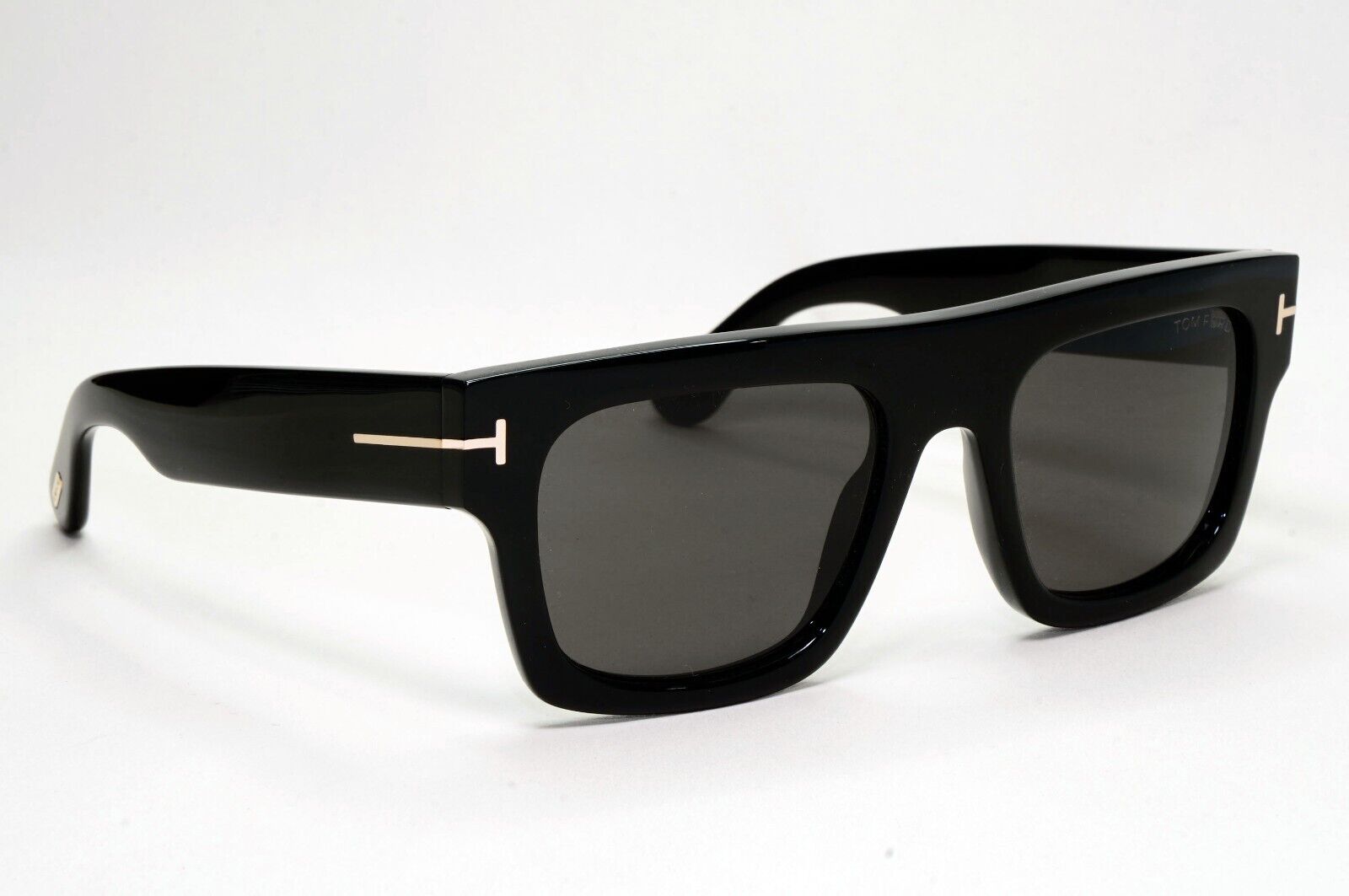 Tom Ford Sunglasses Fausto Black Glossy Square Thick Rim Heavy TF 711 FT0711 01A
