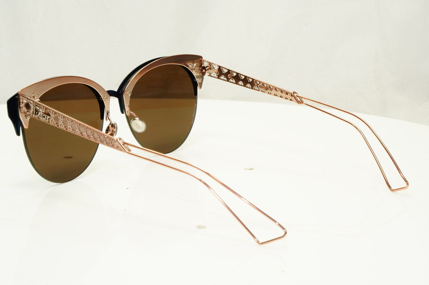 Authentic Dior Womens Mirror Metal Sunglasses Black Blue Gold Diorama Club FBXA4