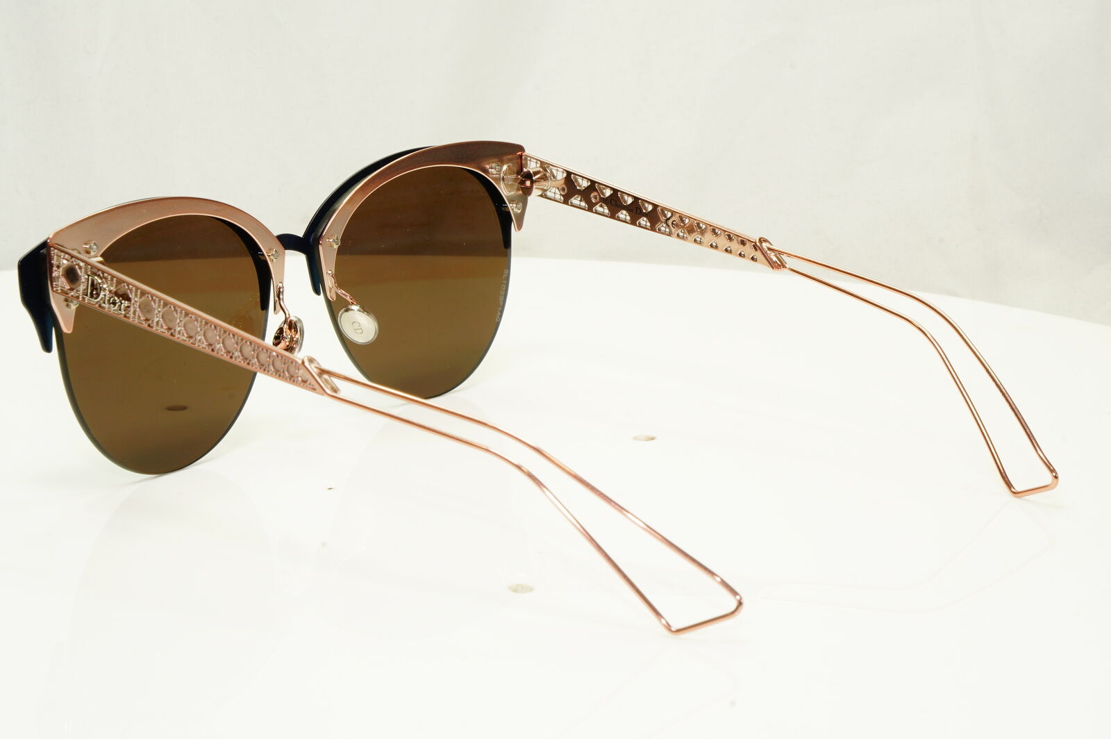 Authentic Dior Womens Mirror Metal Sunglasses Black Blue Gold Diorama Club FBXA4