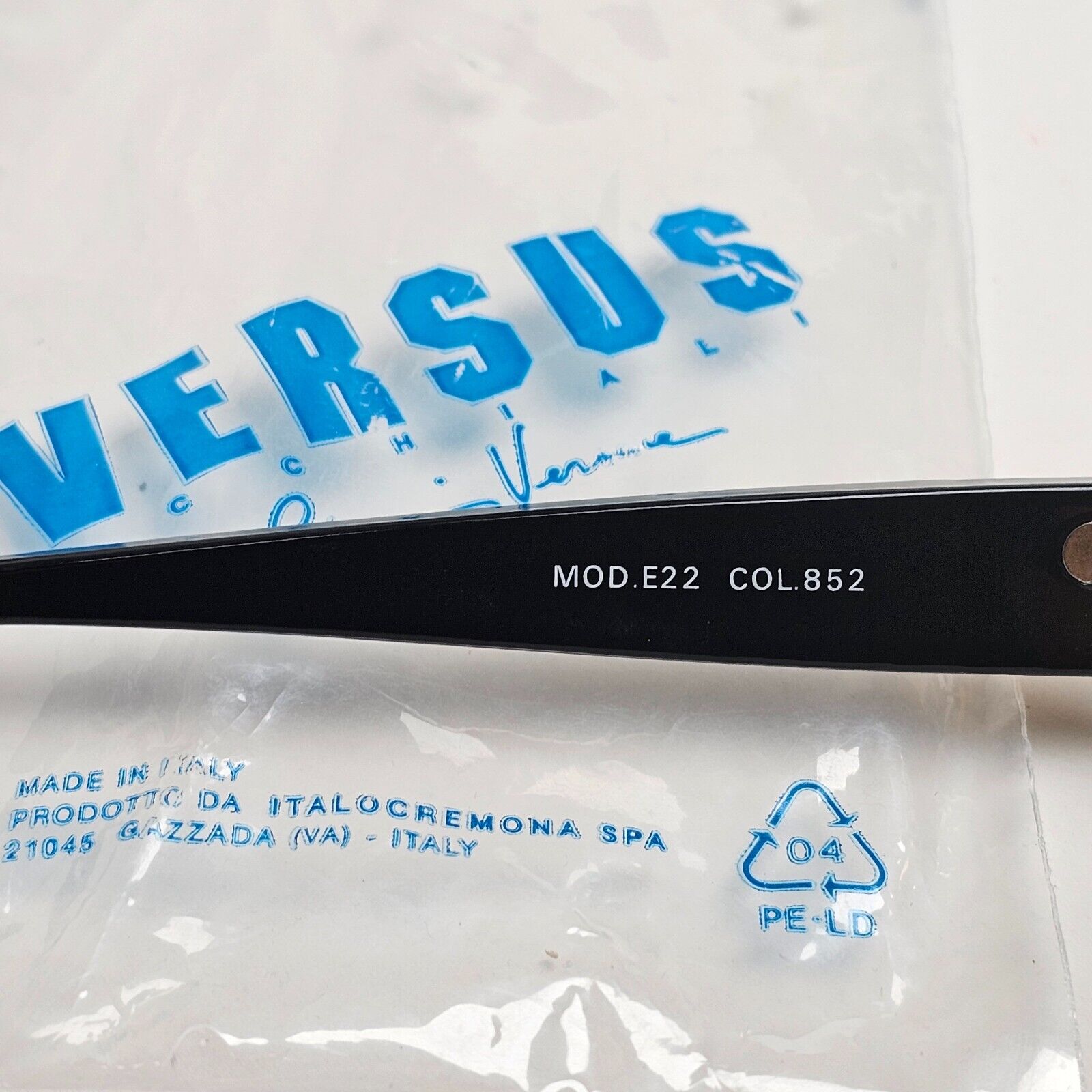 Versus Sunglasses 1996 by Gianni Versace Vintage Black Gold Lion MOD E22 COL 852