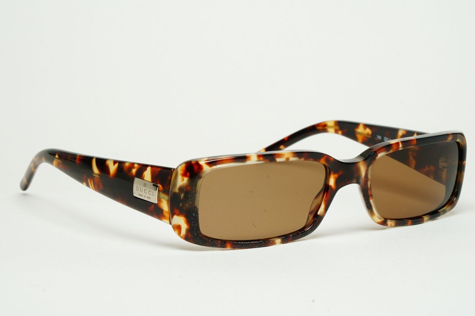Gucci Sunglasses 1998 Vintage Brown Tortoise Rectangle GG 2450/S 4TM 52mm 120125