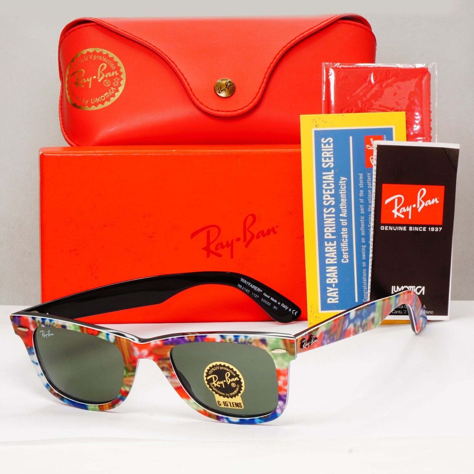 Ray-Ban Sunglasses Wayfarer Rare Prints Special Series 1 Flowers RB 2140 1137