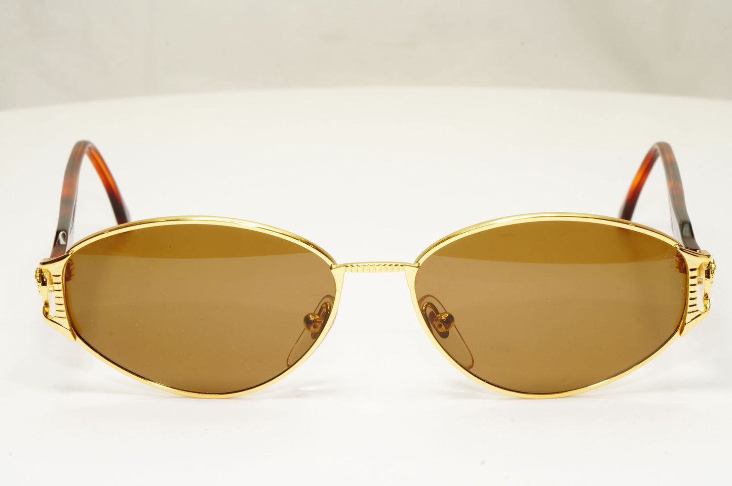 Gianni Versace 1995 Vintage Gold Medusa Unisex Brown Sunglasses MOD G46 COL 19L
