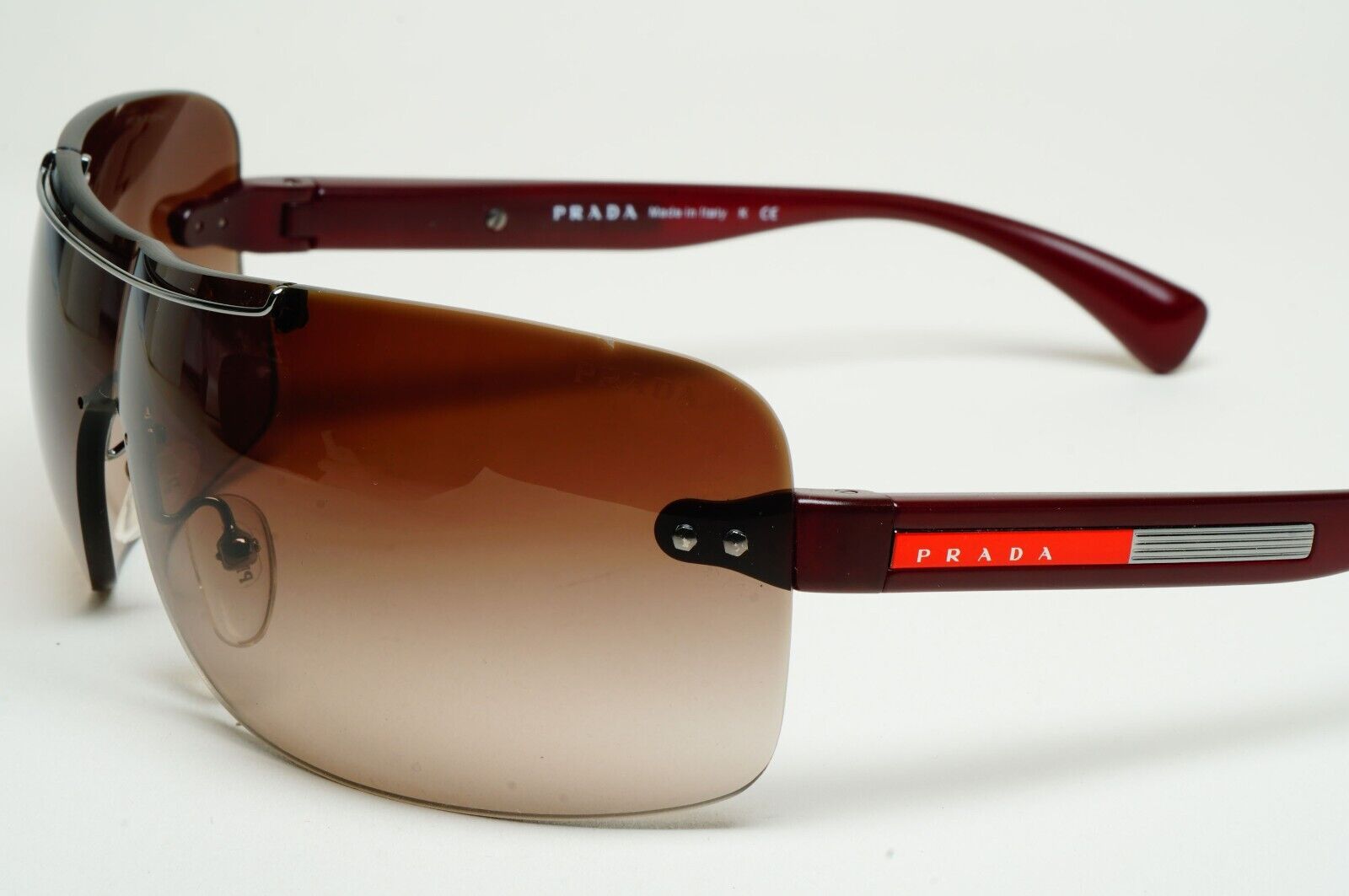 Prada Sunglasses 2007 Vintage Rare Brown Shield PS02MS SPS 02M QFD-6S1 060125