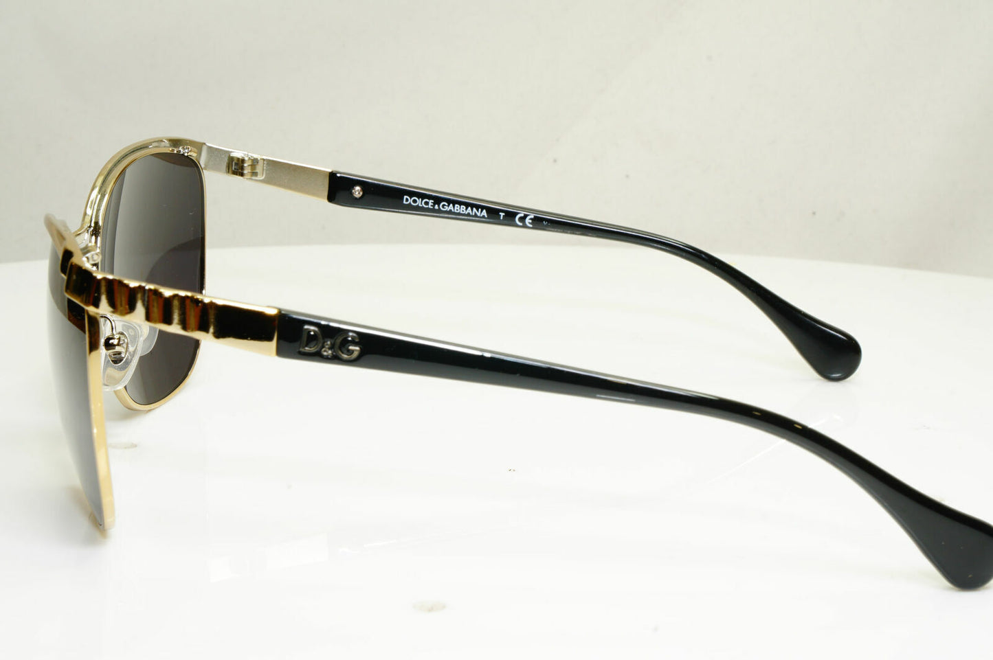 Dolce & Gabbana Black Gold Sunglasses Square Metal Shiny D&G 6088 1116/8G 310122