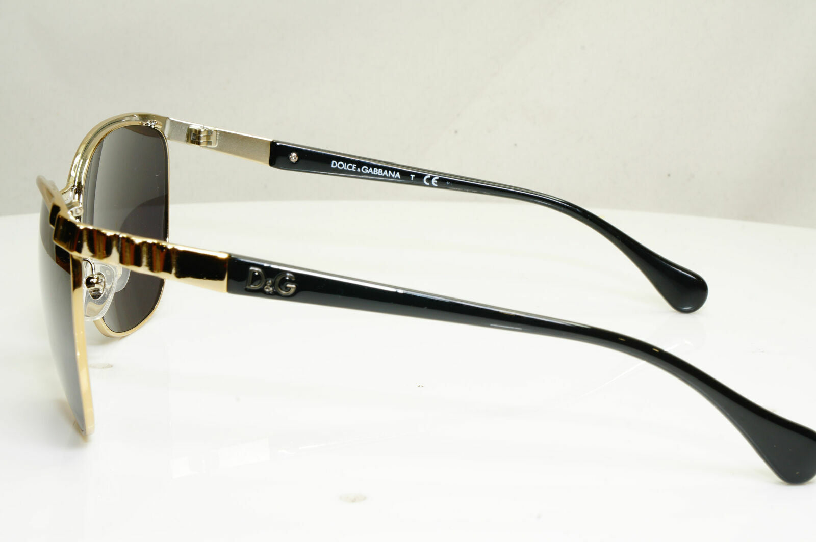Dolce & Gabbana Black Gold Sunglasses Square Metal Shiny D&G 6088 1116/8G 310122