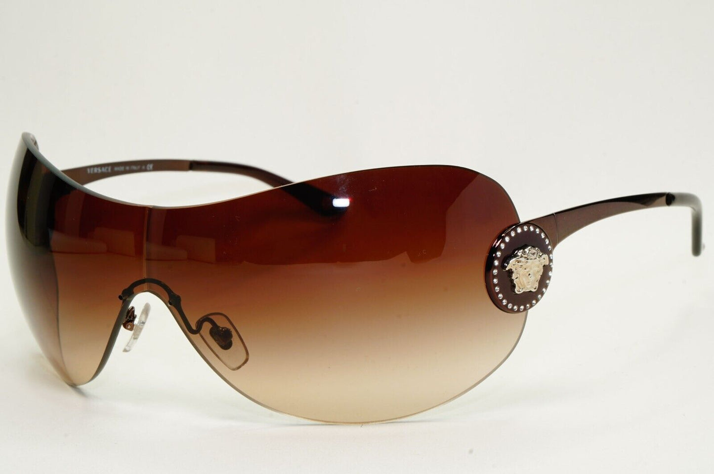 Versace Sunglasses 2008 Vintage Shield Rimless Rare MOD VE 2113-B 1257/13 250924