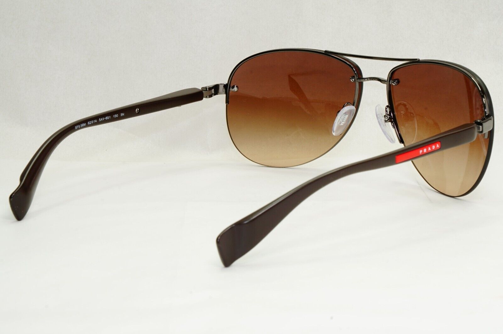 Prada Sunglasses Brown Gradient Pilot Rimless PS56MS SPS 56M 5AV-6S1 62mm