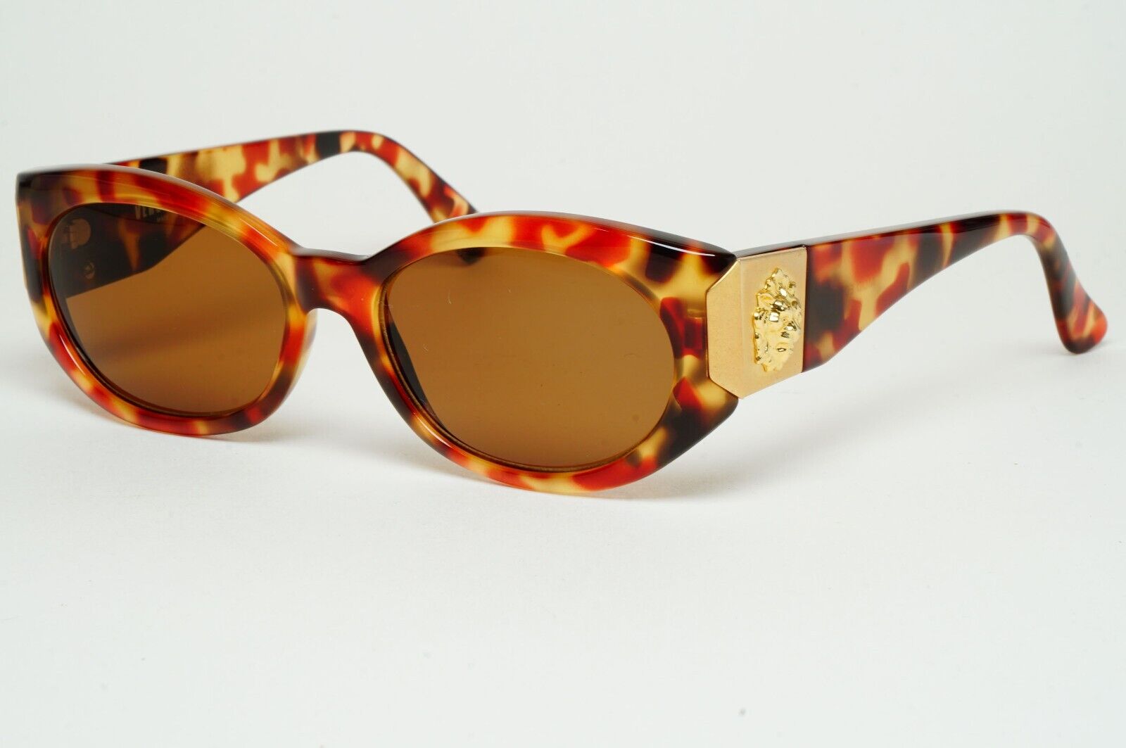 Versus Sunglasses 1996 by Gianni Versace Vintage Gold Lion Brown MOD E06 COL 197