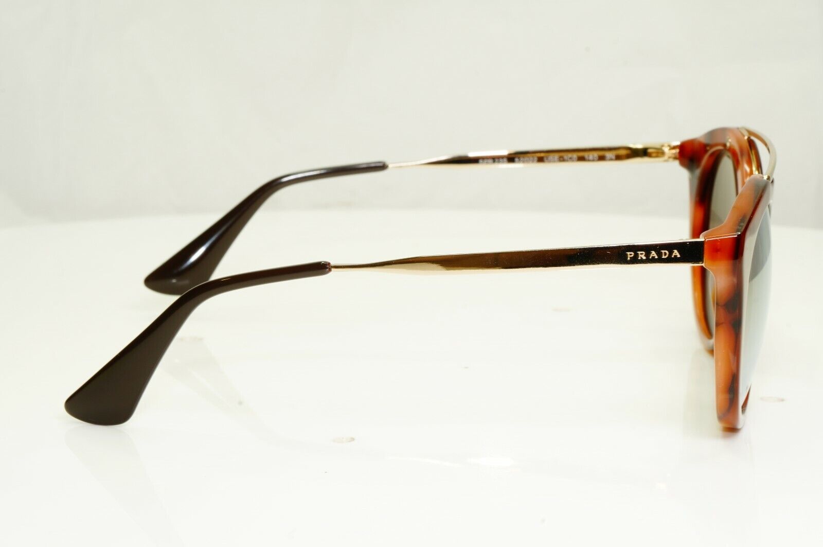 Prada Gold Mirror Brown Tortoise Havana Cinema Sunglasses Womens SPR 23S USE-1C0