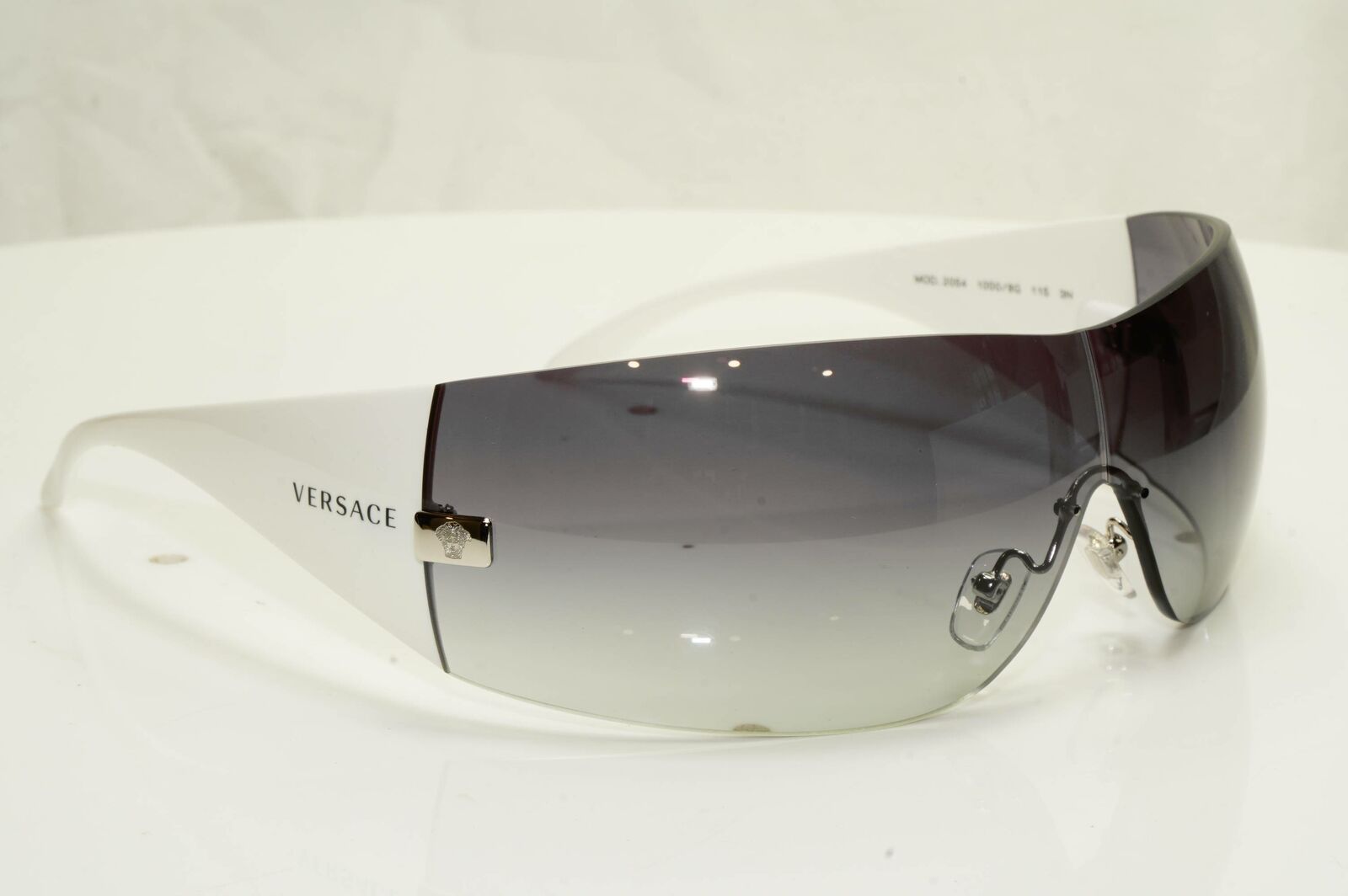 Authentic Versace Sunglasses White Shield Mens Womens Visor Ski 2054 1000/8G